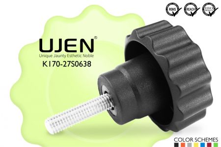 Csillag kézi gomb csavar, M6 x 38mm, D27 - Csillag gomb M6x38mm Átmérő27