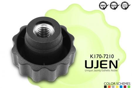 Star Hand Knob Nut, M10, D72 - Star knob M10 Diameter72