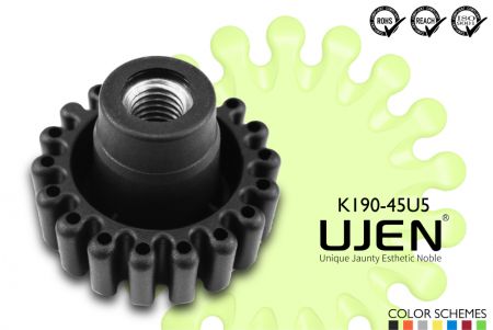 太陽型塑膠旋鈕手轉螺帽, 5/16, D45