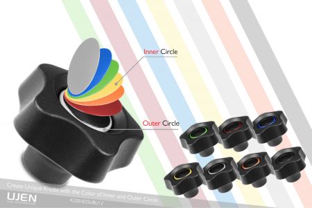 49 combinaciones de colores para que los clientes elijan en la parte superior de la perilla colorida.