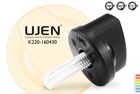 Bouton de pouce en forme de I, M4 x 30mm, extrémité chanfreinée, D16 - Vis à tête droite M4x30mm avec chanfrein, diamètre 16