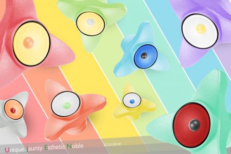 Le bouton multicolore peut correspondre au système de couleurs macarons unique développé par UJEN, ou personnaliser la couleur pour répondre à vos besoins.