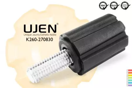 Высокая ручка-гайка M8 x 30 мм, быстрая фиксация, закругленный конец, диаметр 27 - Ручка с хватом M8x30 мм с быстрым замком, фаска, диаметр 27