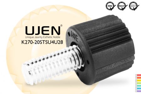 Рифленая ручка из нержавеющей стали Болт, 1/4 x 1-3/4, D20 - Рифленая ручка 1/4x1-3/4 из нержавеющей стали Диаметр 20