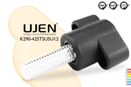 Bouton à vis en acier inoxydable à prise à ailettes, 5/16 x 3/4, D42 - Bouton droit 5/16x3/4 en acier inoxydable Diamètre 42