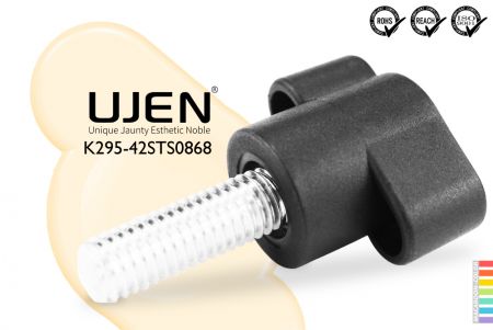 Perilla de agarre en ala de acero inoxidable, tornillo M8 x 68mm, de sujeción rápida, D42 - Perilla recta M8x68mm de acero inoxidable con bloqueo rápido Diámetro 42