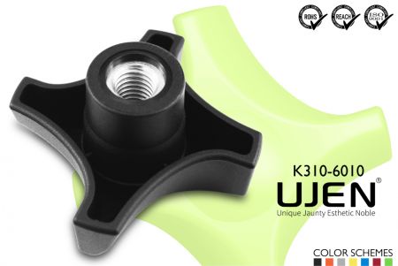 Écrou de bouton croisé, M10, D60