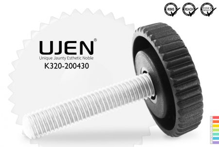 مقبض مسطح مخرم برغي، M4 × 30 مم، طرف مشطوف، D20 - مقبض مخرم M4x30mm برغي مشطوف قطر 20