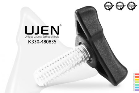 برغي مقبض مسطح مثلث، M8 x 35mm، نهاية مشطوفة، D48 - مقبض مثلث M8x35mm برغي مشطوف قطر 48