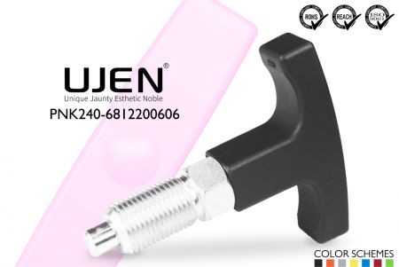 Tノブ付きスプリング引きピン、M12 x 1.5 x 20mm、D68 - Tシェイプ引きピン M12xP1.5x20mm 外観