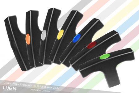 7 Farbkombinationen, aus denen Kunden oben am Zugstift wählen können