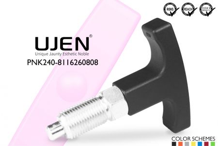 Tノブ付きスプリング引きピン、M16 x 1.5 x 26mm、D81