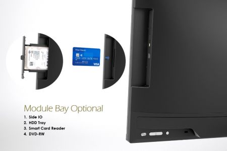 Ordinateur de bureau tout-en-un prend en charge Side IO, HDD Tray, Smart Card Reader et Optical Drive