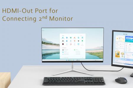 23.8" All-In-One PC com HDMI suporta segundo monitor e display Full HD