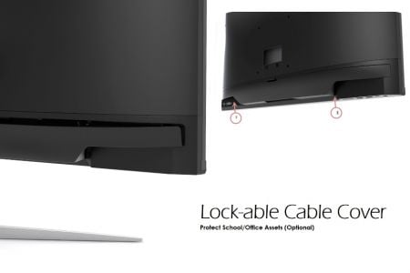 Kabelabdeckung für All-in-One Desktop mit Schrauben zur Sicherung aller Kabelverbindungen