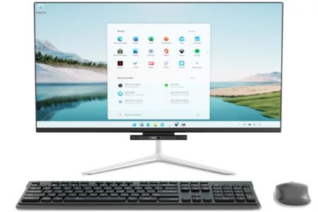 Desktop All-In-One de 23,8" com tela fina e sem moldura - PC All-In-One de 23,8" com painel VA, ADS, AHVA e IPS sem suporte a ponto brilhante.