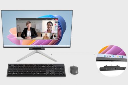 Desktop All-in-One 21.5" dengan kamera resolusi tinggi untuk kursus dan persidangan dalam talian