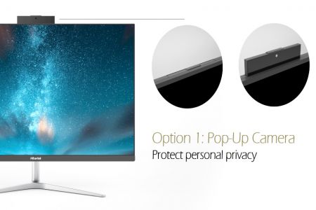 PC All-In-One 23.8" dengan Kamera Pop up Full HD, Kamera Anti-SPY LED, Mikrofon Array Ganda Anti Kebisingan