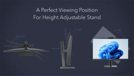 Adjust screen height freely for better comfort