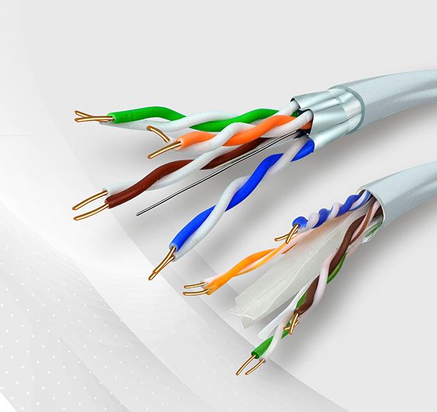 Low voltage Ethernet solid cable, 4 pairs copper cable