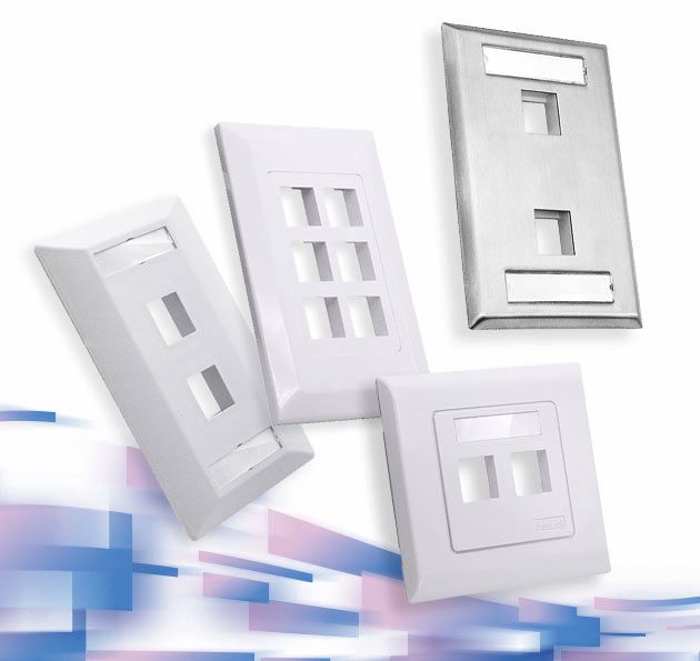 Single Gang Face Plates for Standard Size RJ45 Keystone Jack and Modular Inserts