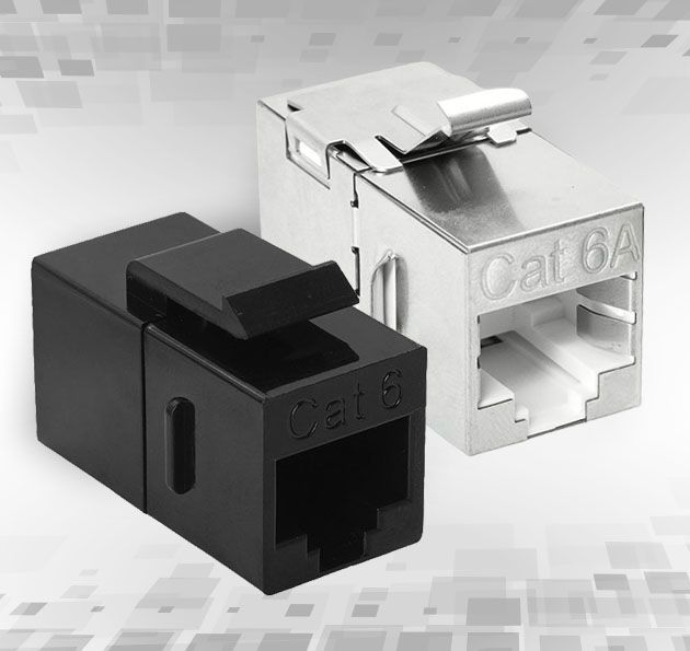 RJ 45 모듈형 인라인 커플러와 키스톤 래치