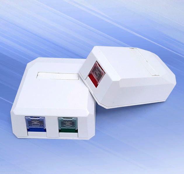 White Surface Mount Box for Cat6A / Cat6 / Cat5e RJ45 Keystone Jacks