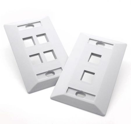 White Single Gang Wall Plates with ID Window