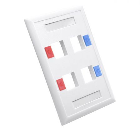 Placca a muro RJ45 stile USA con icone - Placca faccia Keystone Jack RJ45 fino a 6 porte in stile USA