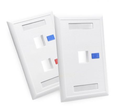 White Single Gang Wall Plates with ID Window