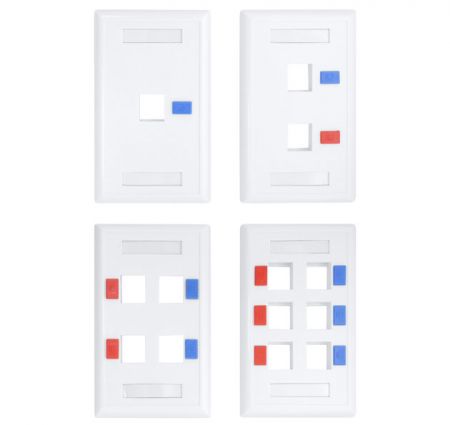 US Style 1, 2, 3, 4, 6-Ports Keystone Jack Faceplate