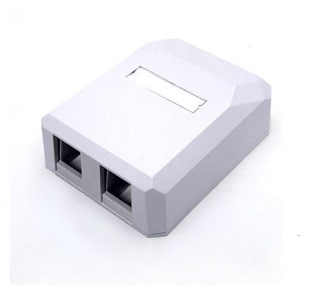 صندوق تركيب سطحي أبيض فارغ 2 منفذ لجاك RJ45 كاينستون - صندوق تركيب سطحي أبيض مزدوج المنفذ للشبكة