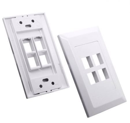Gloss Finished Vertical Type Faceplate, 4-port