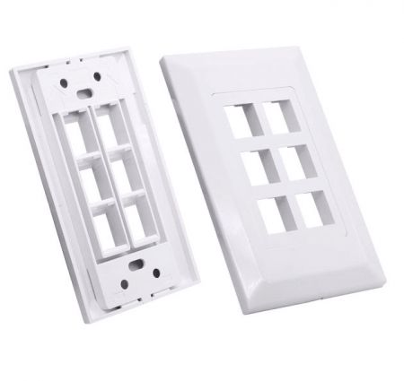 Gloss Finished Vertical Type Faceplate, 6-port