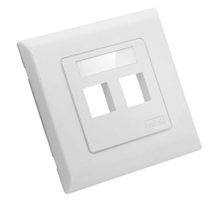 Bảng mặt RJ45 kiểu Anh 86X86mm 1-Gang, loại 2 mảnh - Bảng tường không tải, kiểu Anh cho jack RJ11, RJ45