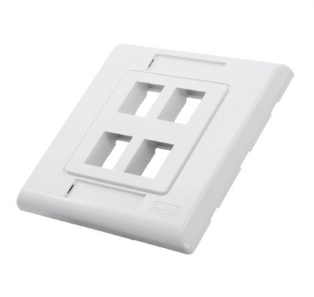 British Style 86X86mm 4-Ports Keystone Jack Faceplate
