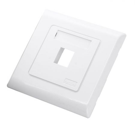 Unloaded wallplate, UK style RJ45 keystone jack