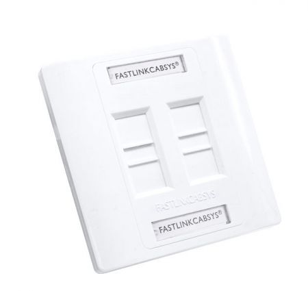 Piastra frontale UK non caricata con otturatore - Piastra a muro non caricata, stile UK per jack Keystone RJ11, RJ45