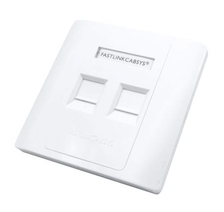 Bảng mặt kiểu Anh 86X86mm 2 cổng Keystone Jack