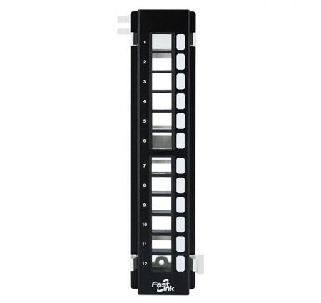 12-Port 1U 10吋壁掛式非遮蔽式跳線面板 (空架) - 壁掛式 RJ45 12埠空架非遮蔽配線架