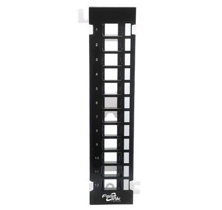 12-पोर्ट 10" ब्लैंक वर्टिकल पैच पैनल वॉल माउंट के लिए - वॉल माउंट RJ45 12 पोर्ट ब्लैंक पैच पैनल अनशील्ड कीस्टोन जैक