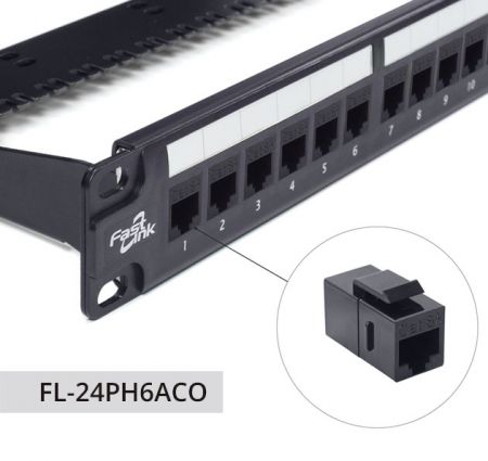 FL-24PH6ACO Cat.6A UTP 24ポートパッチパネル