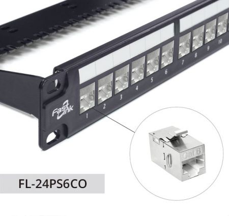 FL-24PS6CO Cat.6 STP 24ポートパッチパネル