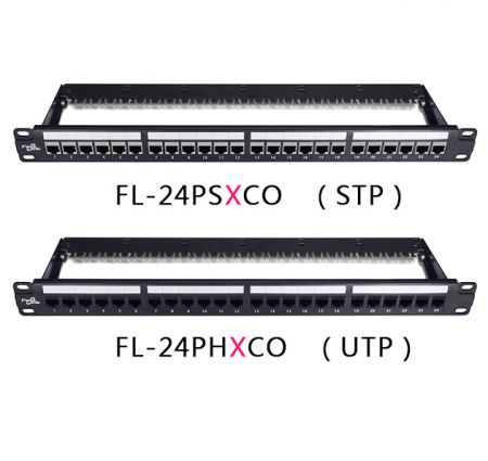 1U 24ポートツールレスフィードスルー UTP、STP パッチパネル搭載 RJ45 インラインカプラー - UTP、STP パッチパネル搭載 RJ45 インラインカプラー