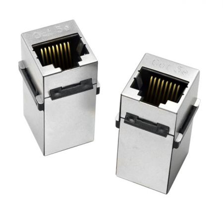 Cat.5E Shielded Ethernet Keystone Coupler in Silver