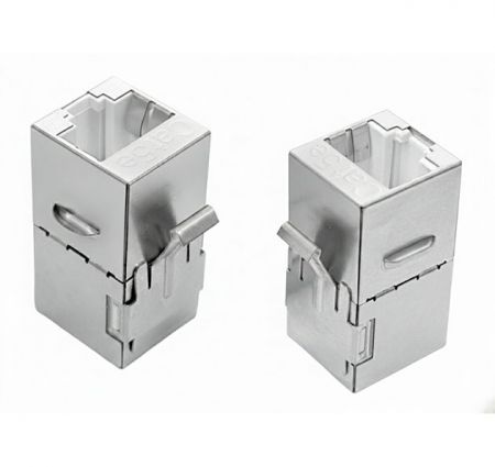 Cat.5E Shielded Ethernet Keystone Coupler in Silver