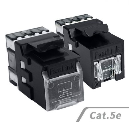 Cat 5e RJ45非遮蔽式180度資訊插座 - 打線型180° RJ45 Keystone Jack