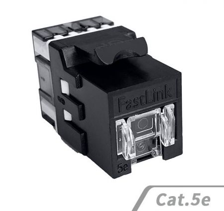 Cat 5e RJ45非遮蔽式180度資訊插座-內推式防塵門 - 打線型180° RJ45 Keystone Jack