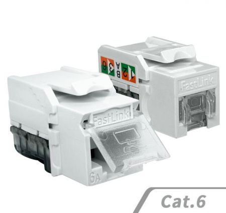 Cat 6 RJ45非遮蔽式90度打線型資訊插座 - Cat.6 UTP非遮蔽式90度8P8C打線型資訊插座