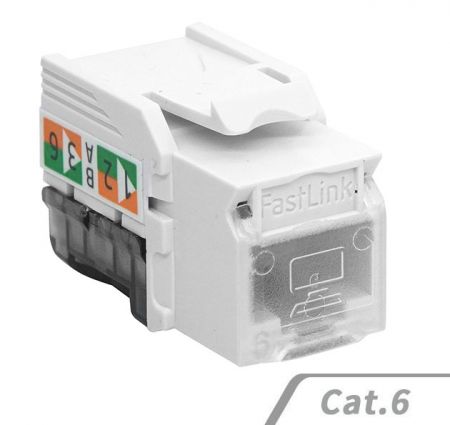 Prise Keystone non blindée à 90 degrés avec porte anti-poussière et capuchon IDC